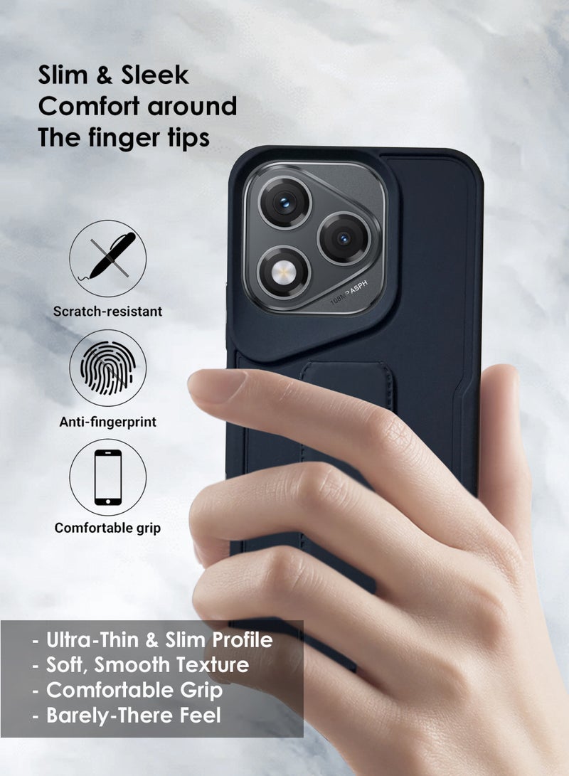 Honor 400 Lite Hand Grip Case Cover - Magnetic Hand Grip Holder & Kickstand - Strong Grip for Magnetic Car Holder, Stylish Silicone Case & Functional, Ultimate Convenience & Hands-Free Viewing - Black - Image 5